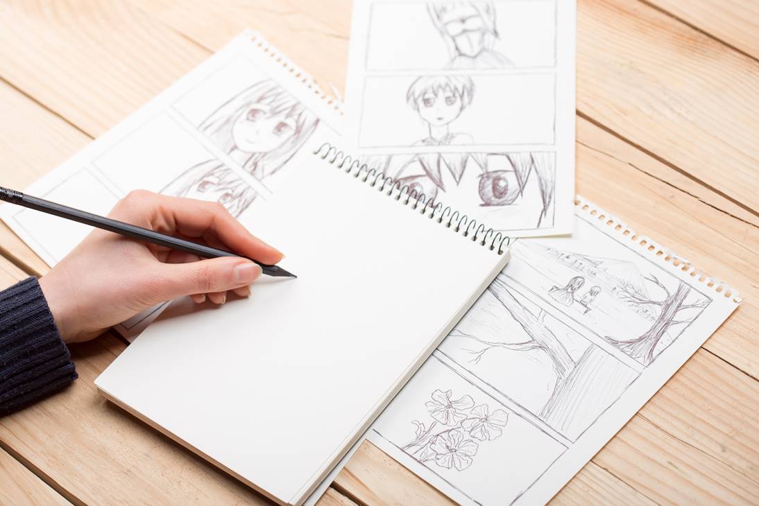 Aspiring artists sketching their favorite anime characters in Westminster, CA
